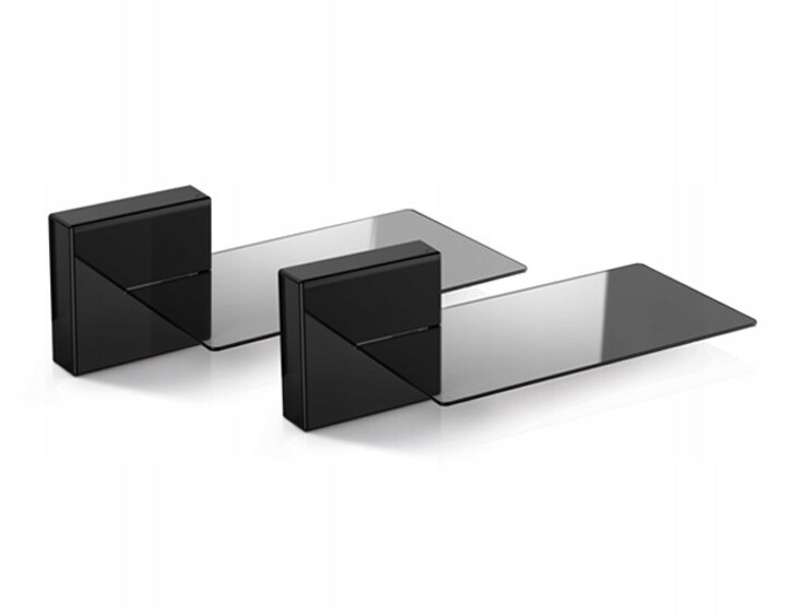 Meliconi Ghost Cubes Maskáč na kabely a skleněná police Černá 2 ks