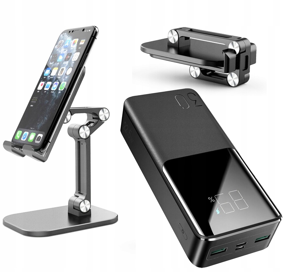 Podstavec Stojan Držák na telefon/TABLET Powerbank Prostorný Pd QC3.0