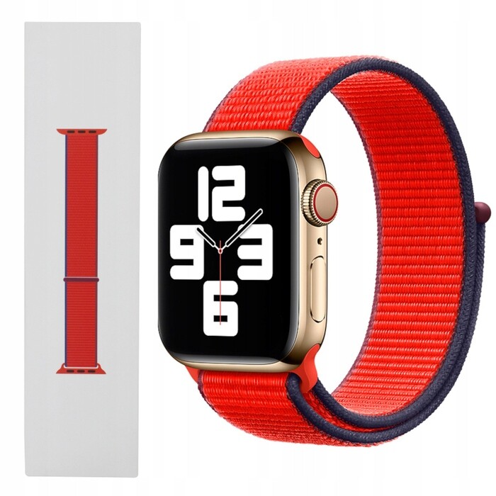Pásek Red Sport Loop Řemínek Pro Apple Watch 38 40 MM Červený