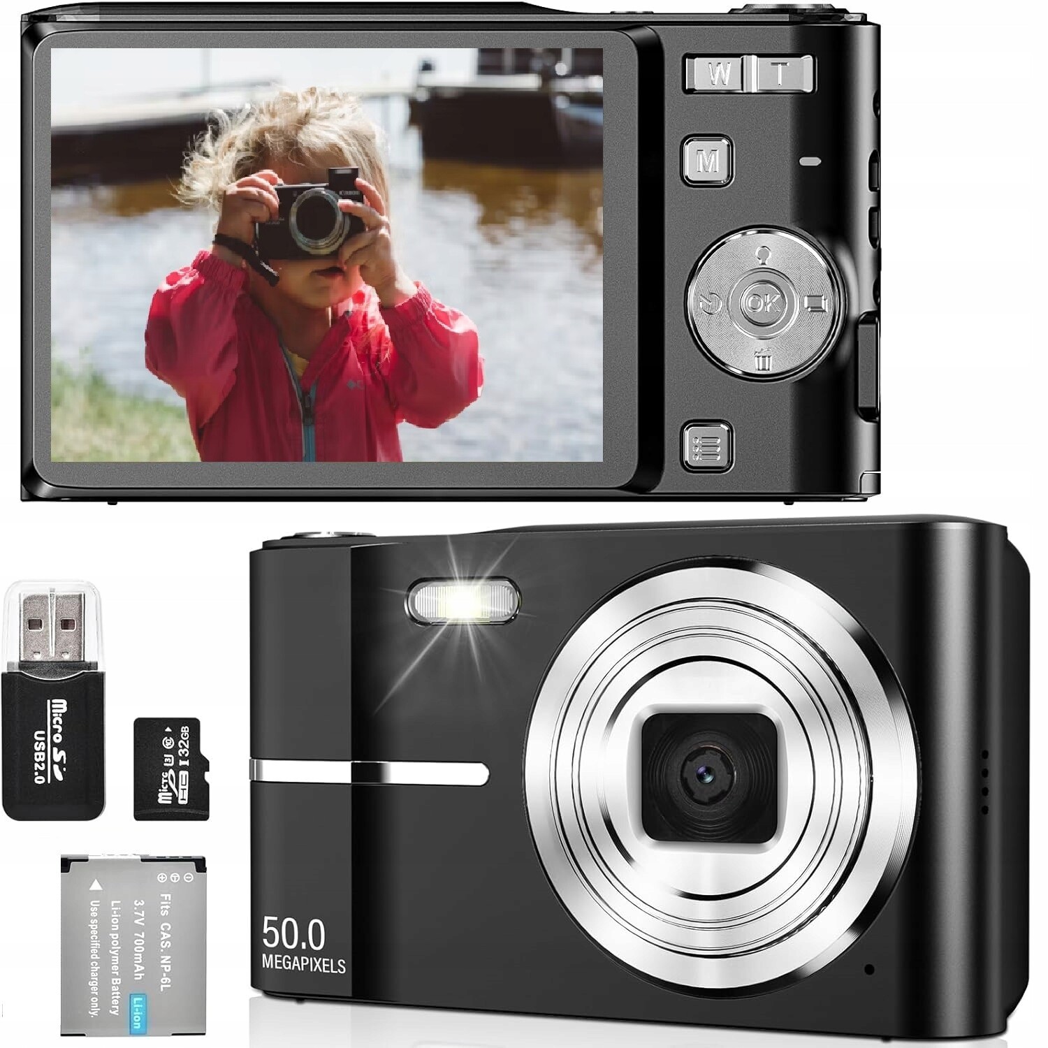 2,4palcový digitální fotoaparát s rozlišením 50 Mp Hd a 16násobným zoomem 1080P