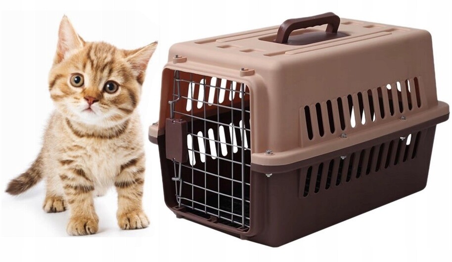 Přepravka pro kočky králíka, hnědá, s ventilací, skládací