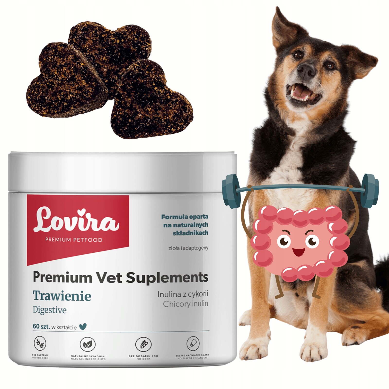 Doplňky Pro Psa na Trávení 60 pamlsků Probiotika játra na střeva