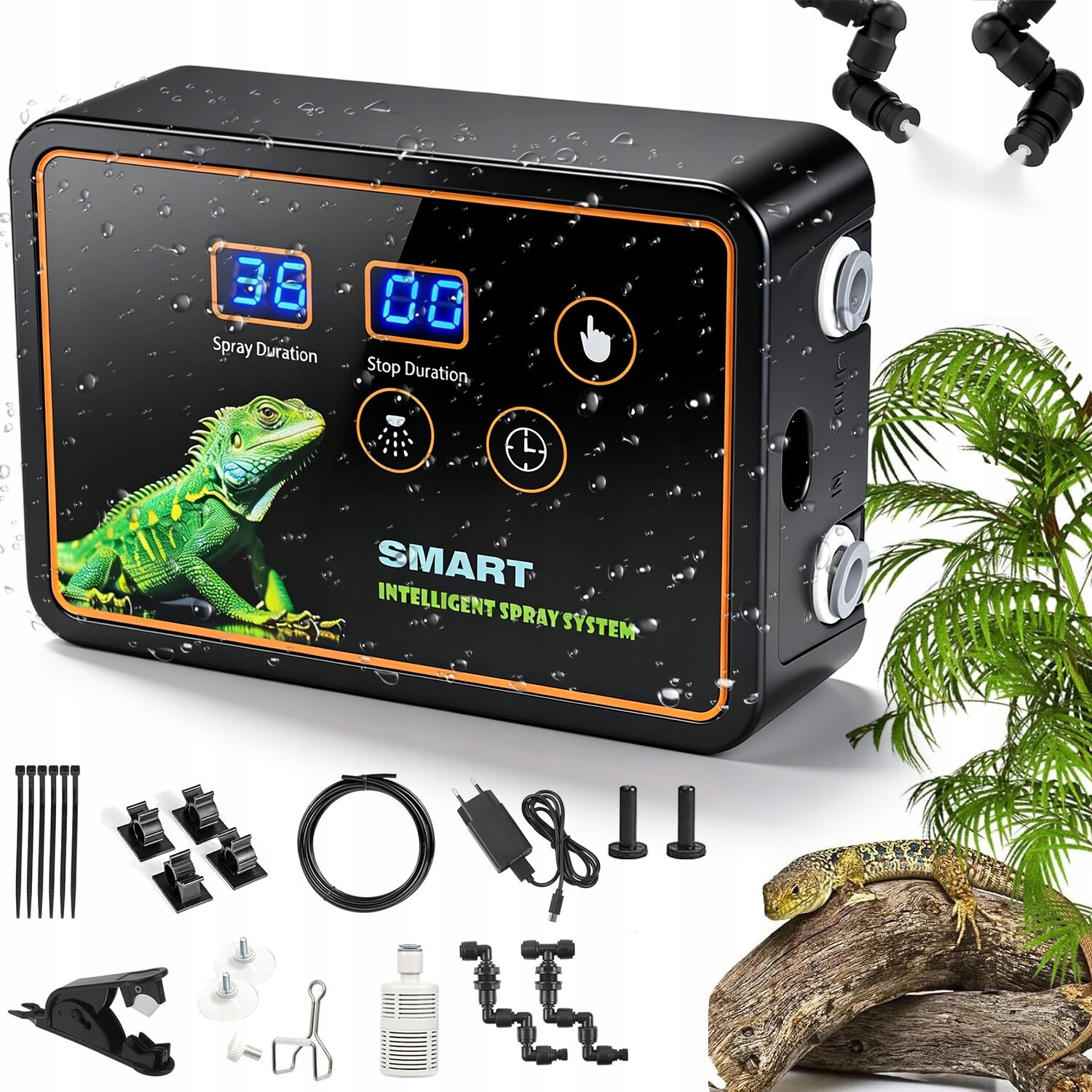 Zavlažovač Do Terária Pro Plazy A Obojživelníky S Časovačem 2 Trysky 360° 5 M Hadice