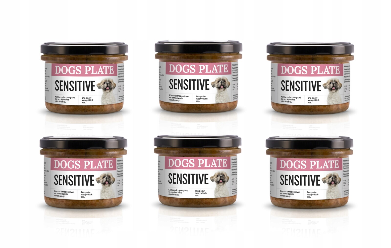 Dogs Plate Sensitive – treska na trávení 6 x 180 g