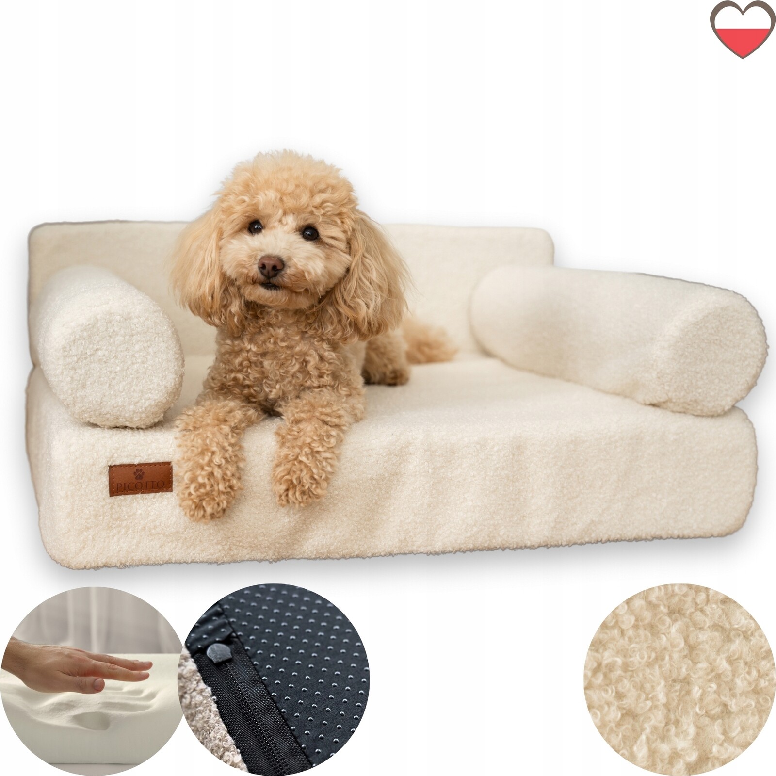 Pelíšek Boucle Ivory S 50x60 ortopedické Picotto