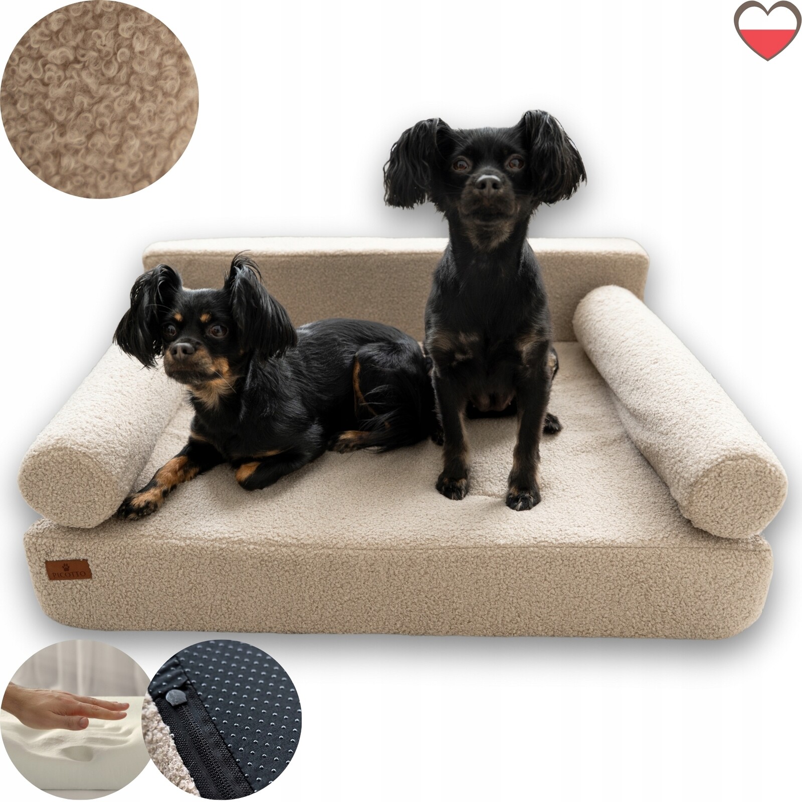 Pelíšek Boucle Taupe M 60x80 Picotto ortopedické