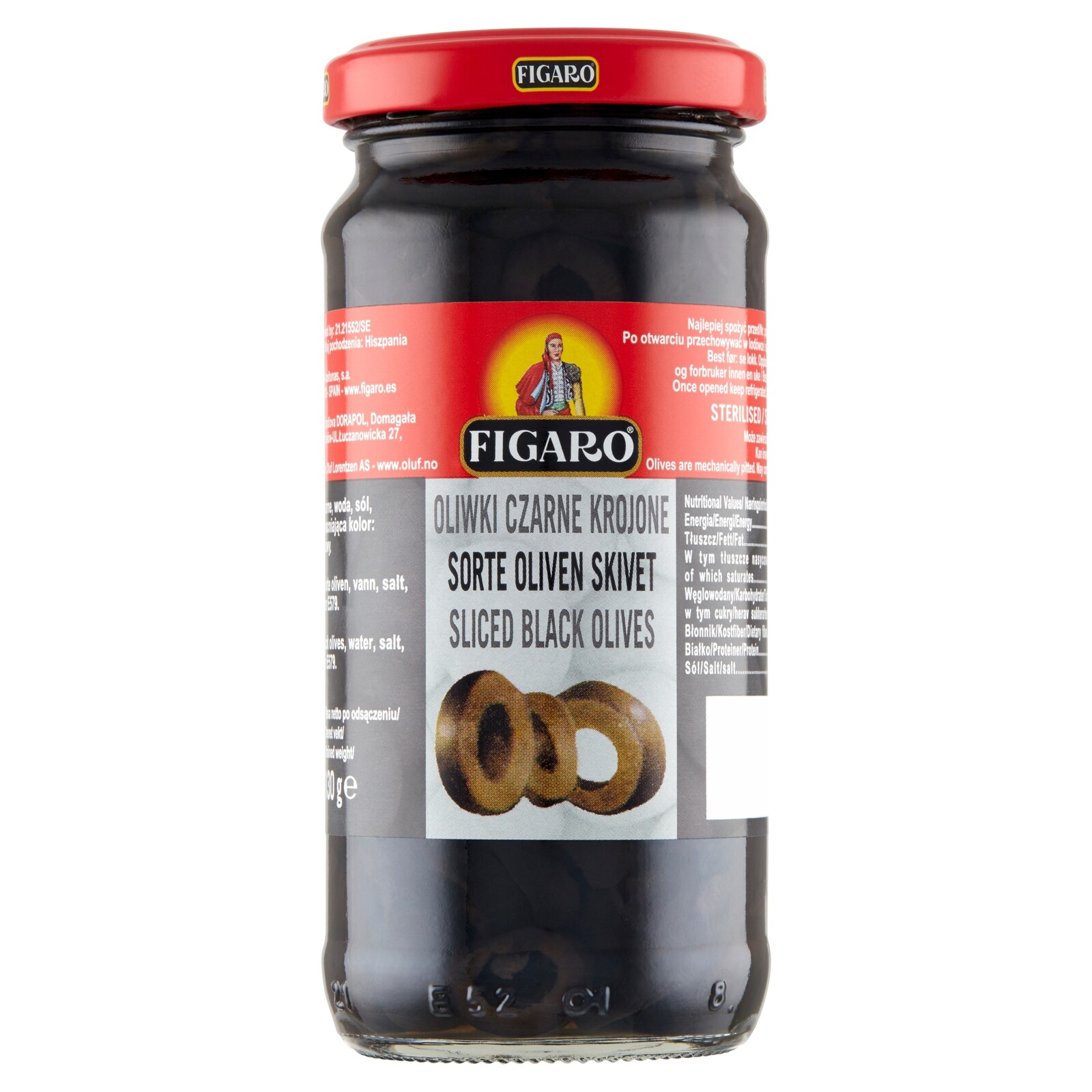 Černé olivy krájené Dorapol 240 g