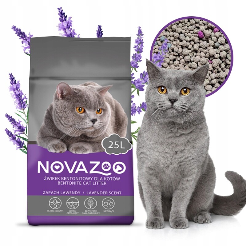 Bentonitové Stelivo Premium 25L Lavandový Hrudkující Bezprašný Přírodní