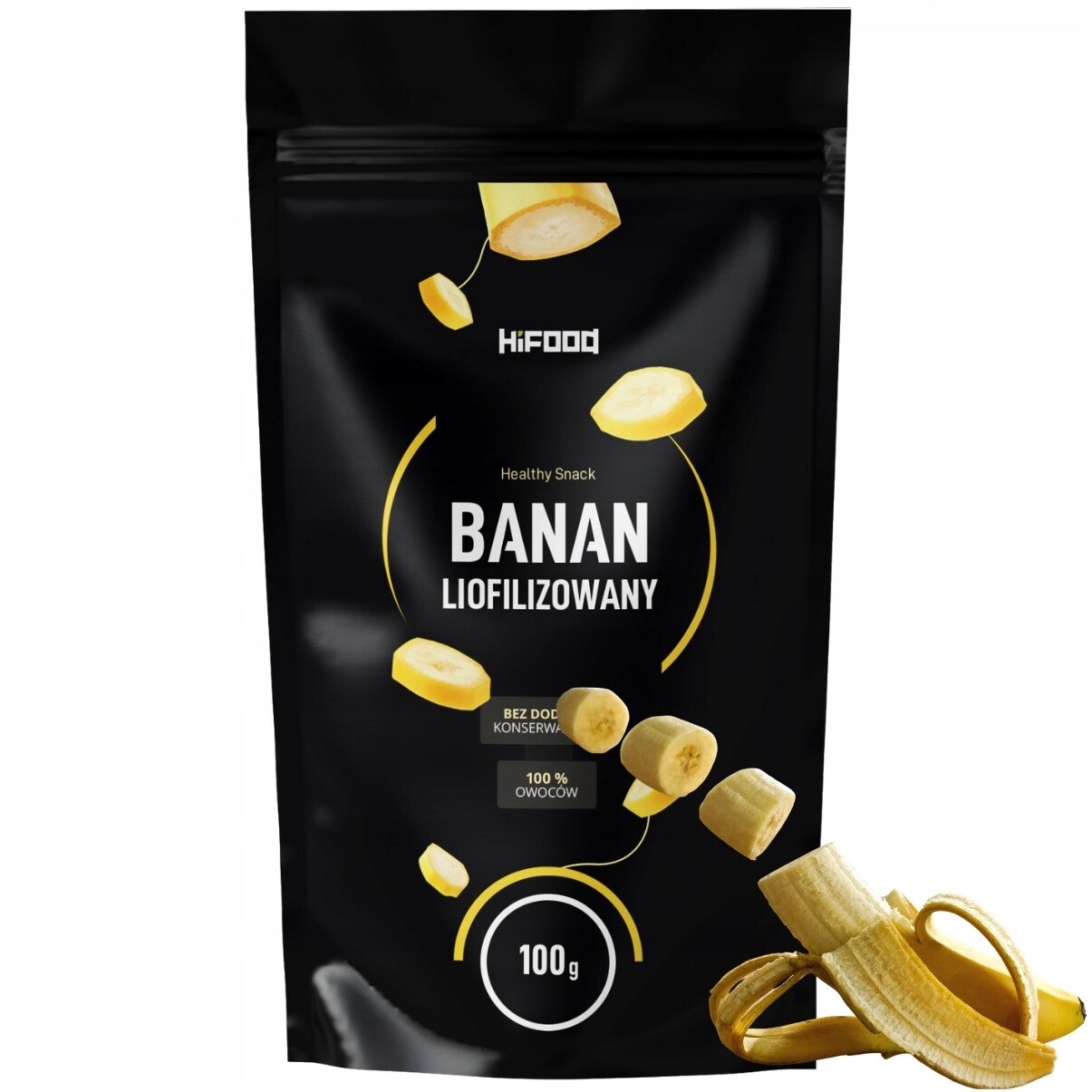 Lyofilizovaný banán plátky 100g HiFOOD Přírodní