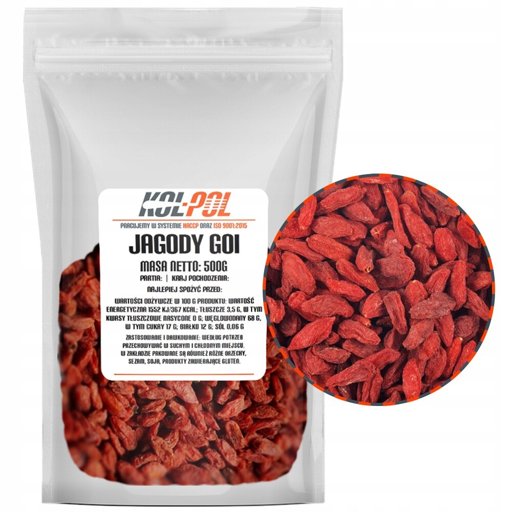 Goji Kol-pol 500 g, přírodní, nesířené