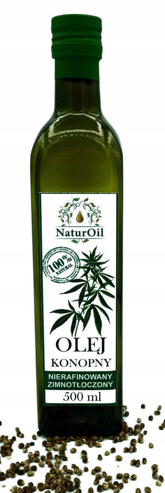 Konopný olej z konopí setého Nerafinovaný 500ml Naturini