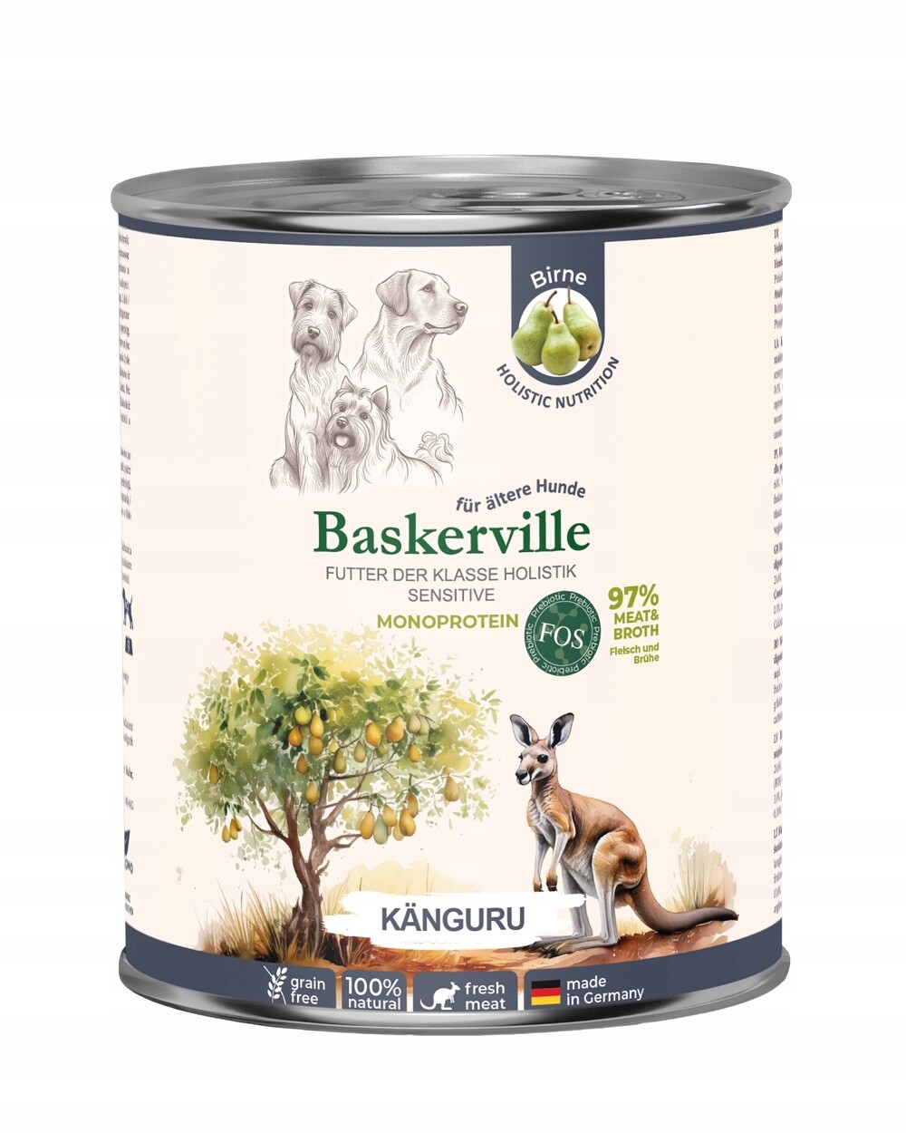 Baskerville Superprémiové vlhké krmivo pro psy Senior Kangur 12x400 g