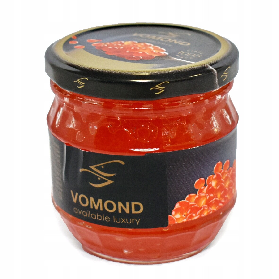 Imitace červeného kaviáru z lososa 200 g Vomond, sklenice na sushi