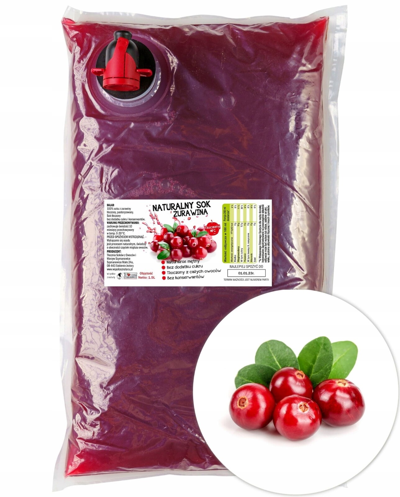 Brusinková šťáva Tłocznia Szymanowice 1500 ml