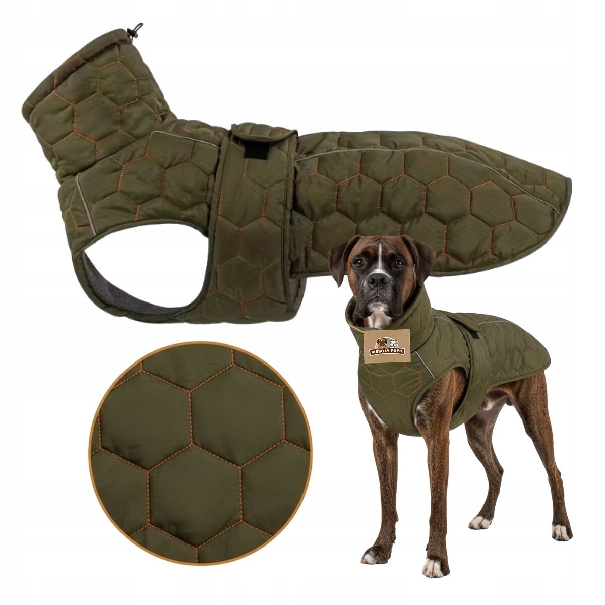 Oblečení pro velkého psa s teplými odrazkami proti dešti, velikost XL, 60 cm