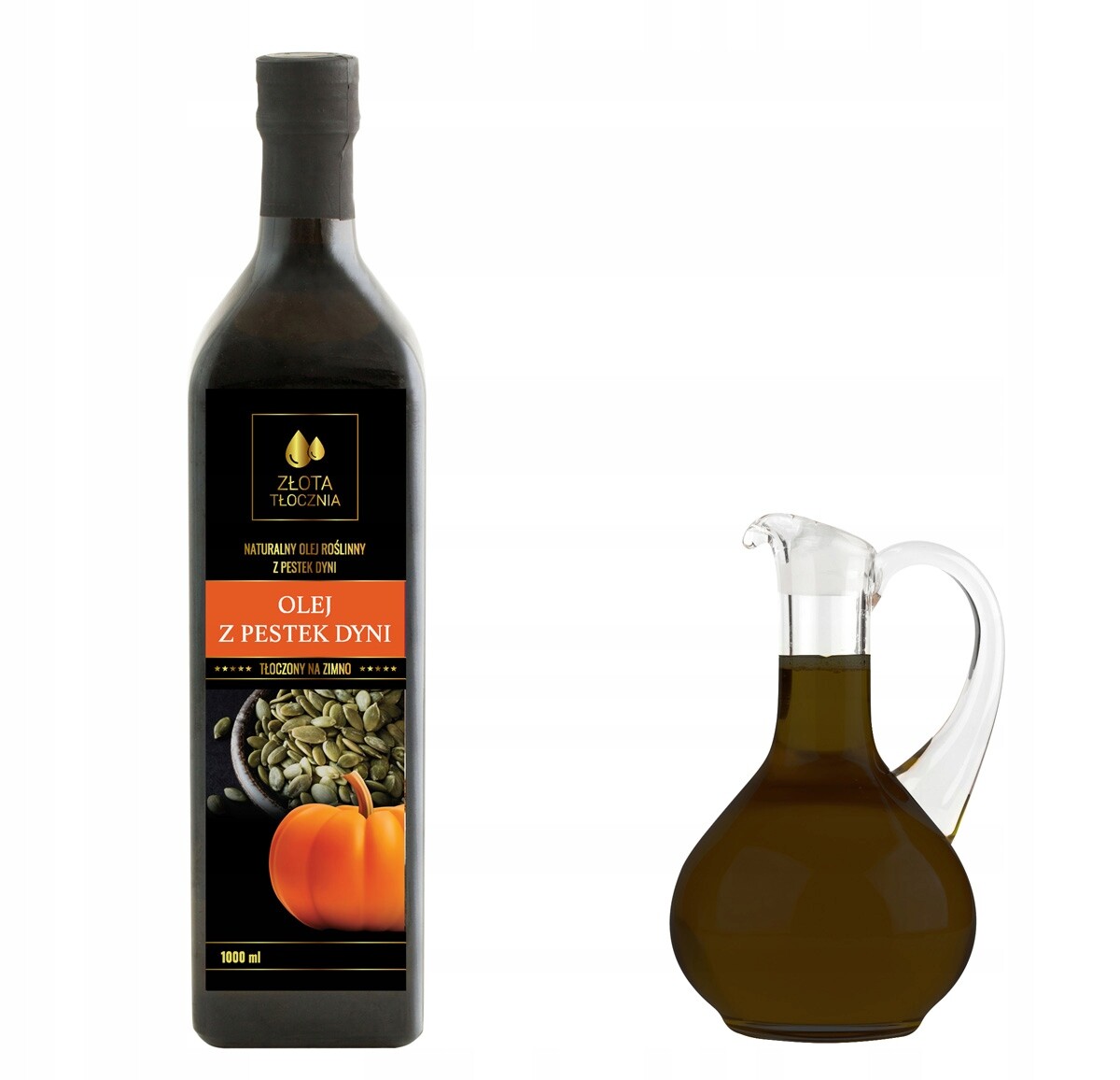 Dýňový olej z dýňových semínek, nerafinovaný Złotatłocznia 1000 ml