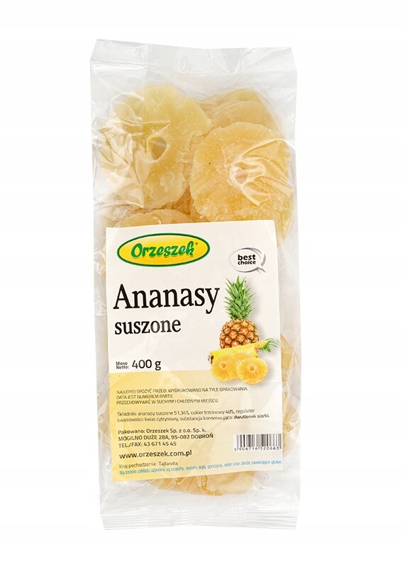 Ananas sušený přírodně, kolečka 1 kg Orzeszek 1 kg