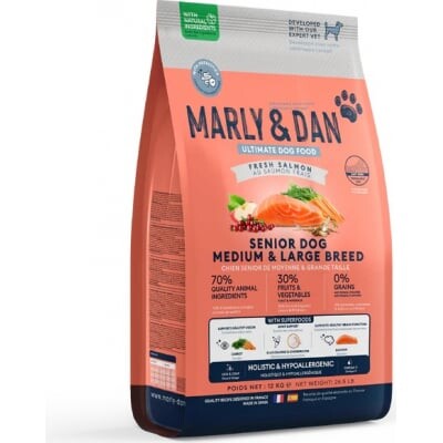 Marly&Dan Senior Dog Medium&Large Breed Salmon Holistic&Hypoallergenic12 kg