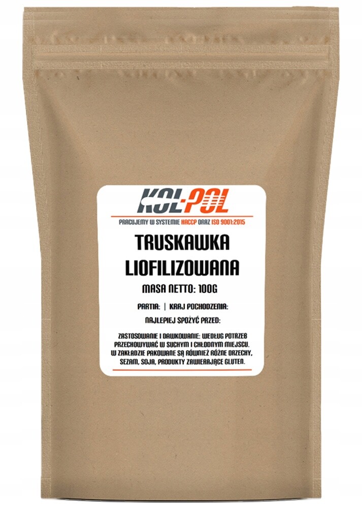 Lyofilizované jahody plátky 100 g Kol-pol