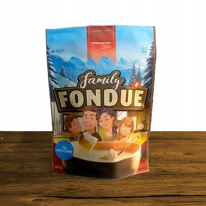 Švýcarské rodinné fondue 600 g – Bezalkoholové, hotové sýrové fondue
