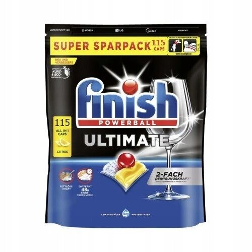 Finish Ultimate Citrus All In 1 Dvojitá Síla kapsle do myčky nádobí 115 ks De