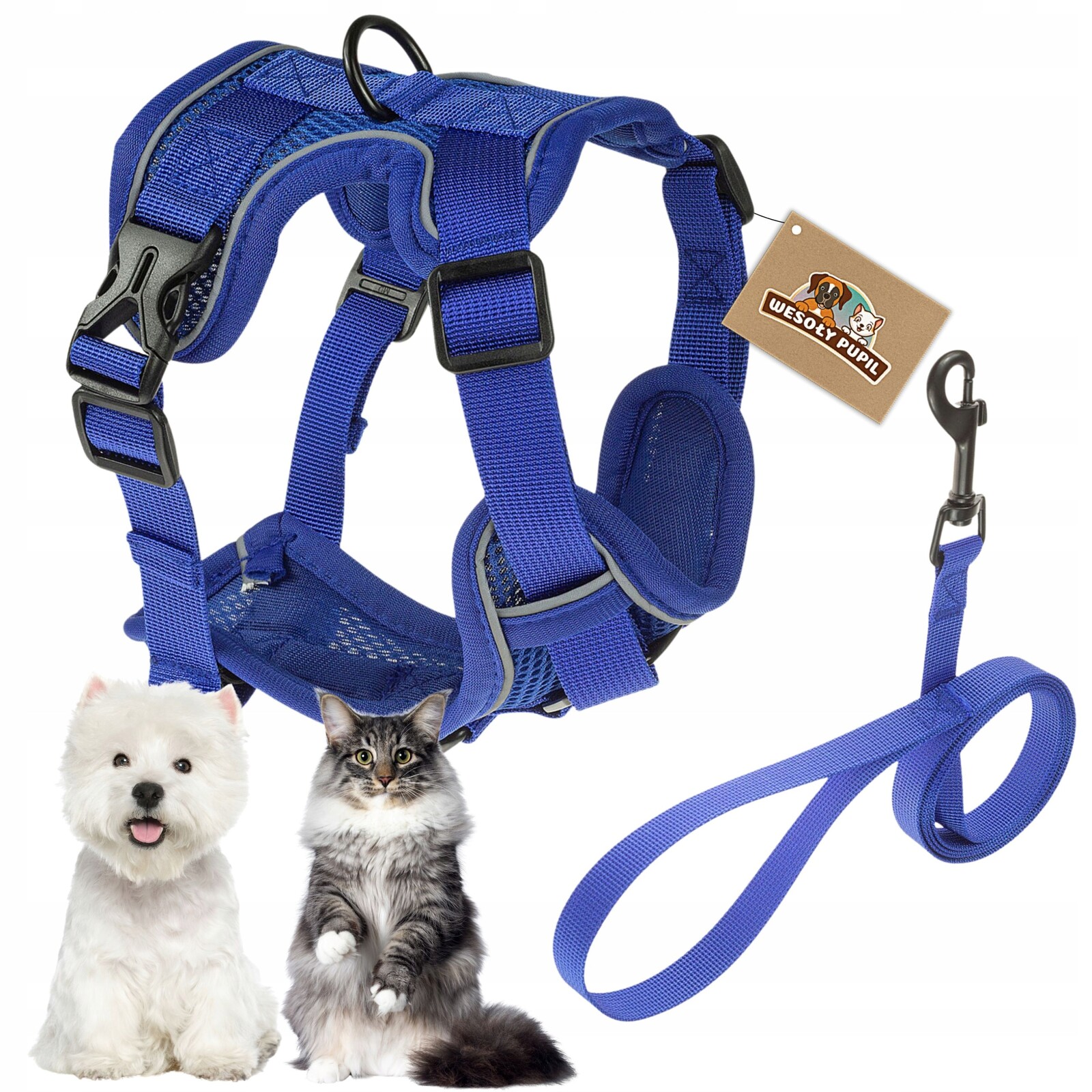 Postroj pro malého psa nebo kočku typu Guard, netlačí, reflexní Vodítko