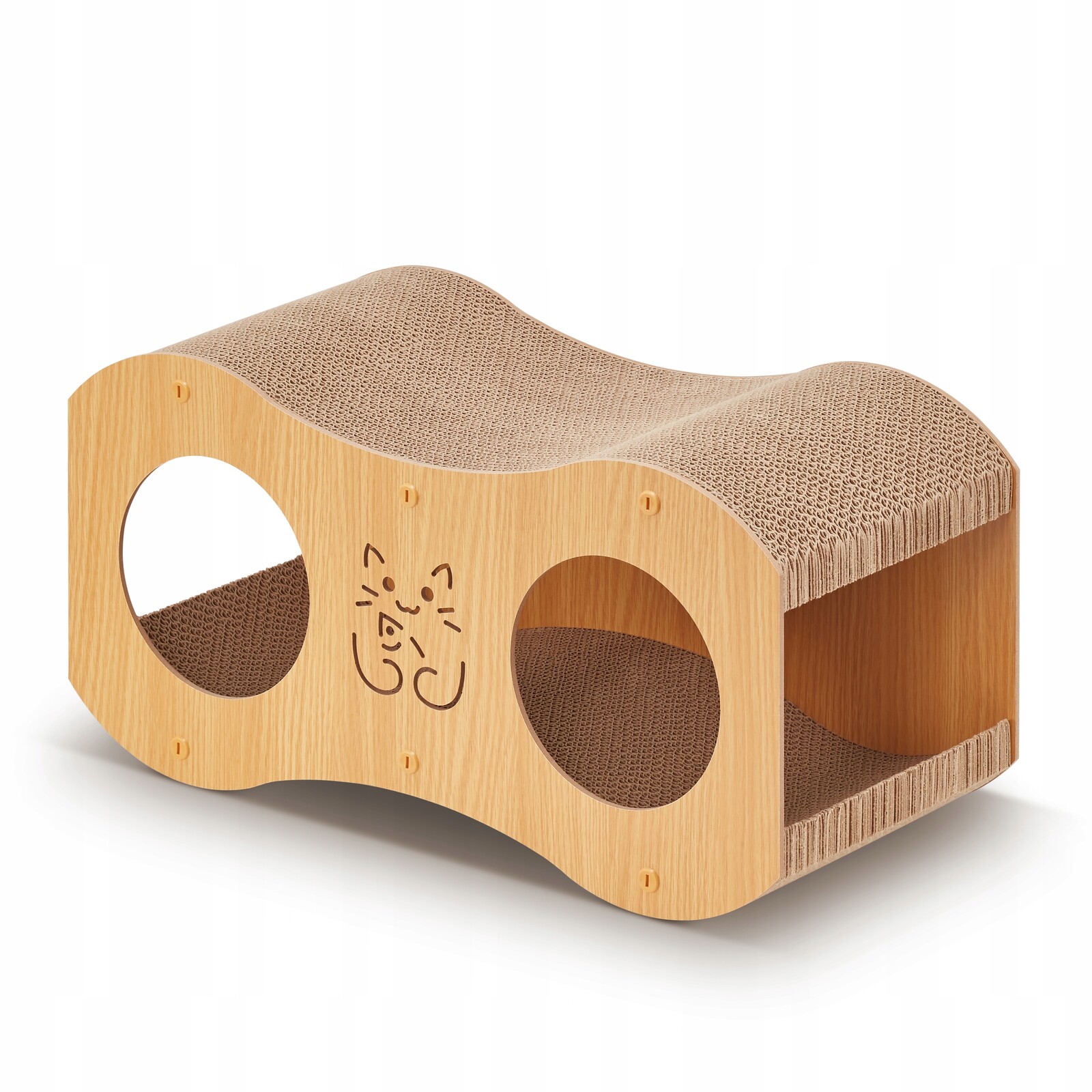 Škrabadlo, pro kočky domeček, dvoupatrový 2v1 pelíšek a hrací koutek (F105)