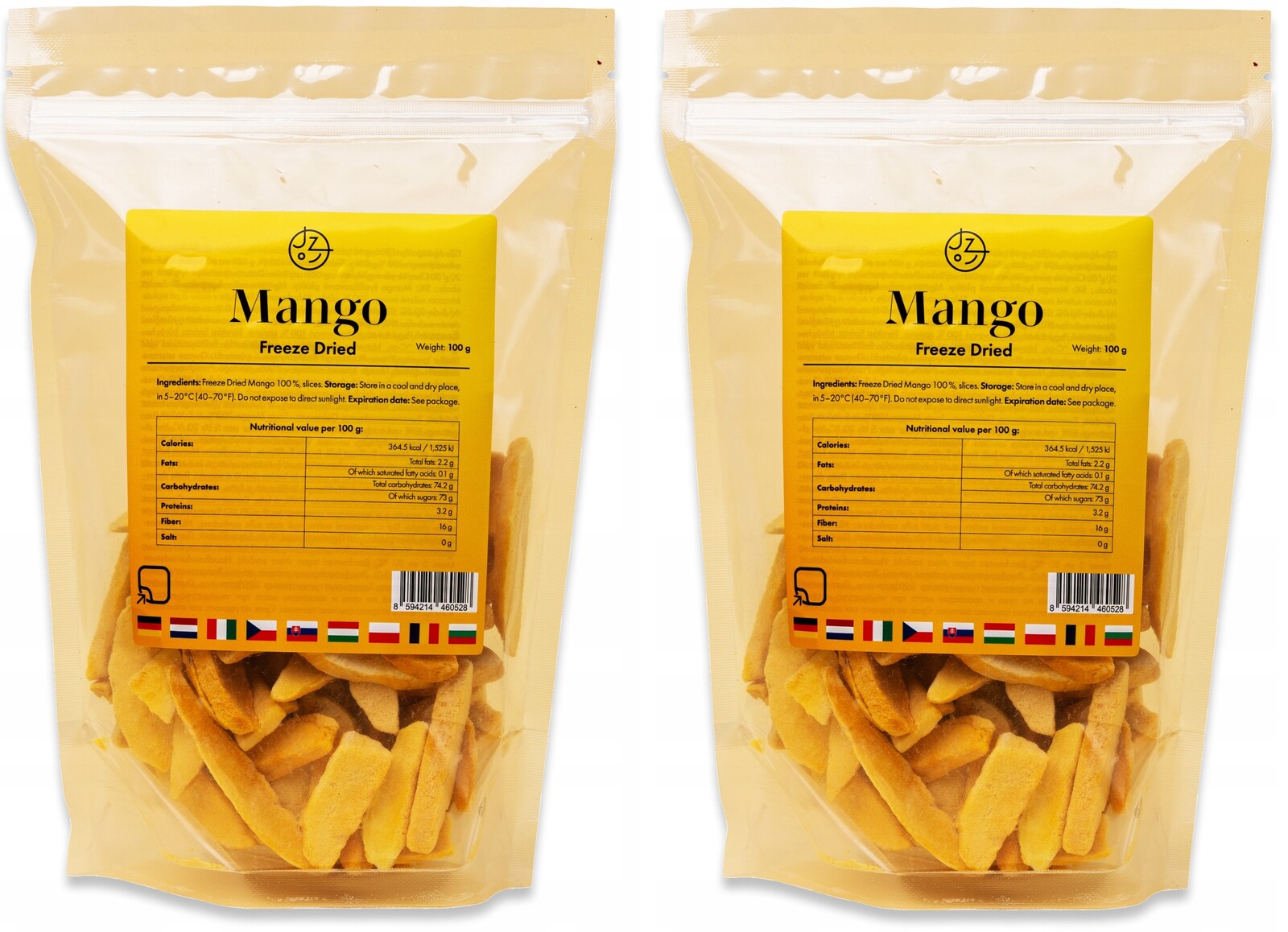 Mango sušené mrazem (lyofilizované) plátky bez přidaného cukru, 100%