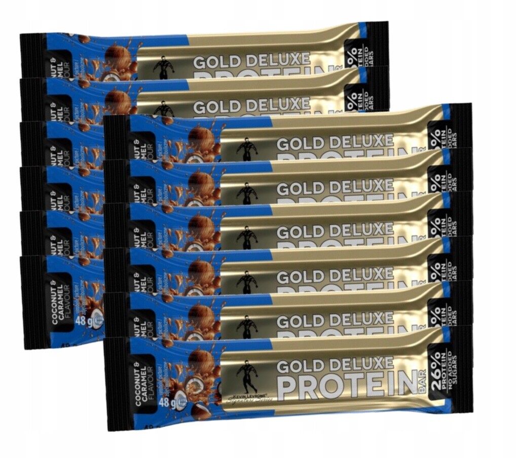 Kevin Levrone Levrone Gold DeLuxe proteinová tyčinka 12x 48g kokosovo-karamelová Tyčinka