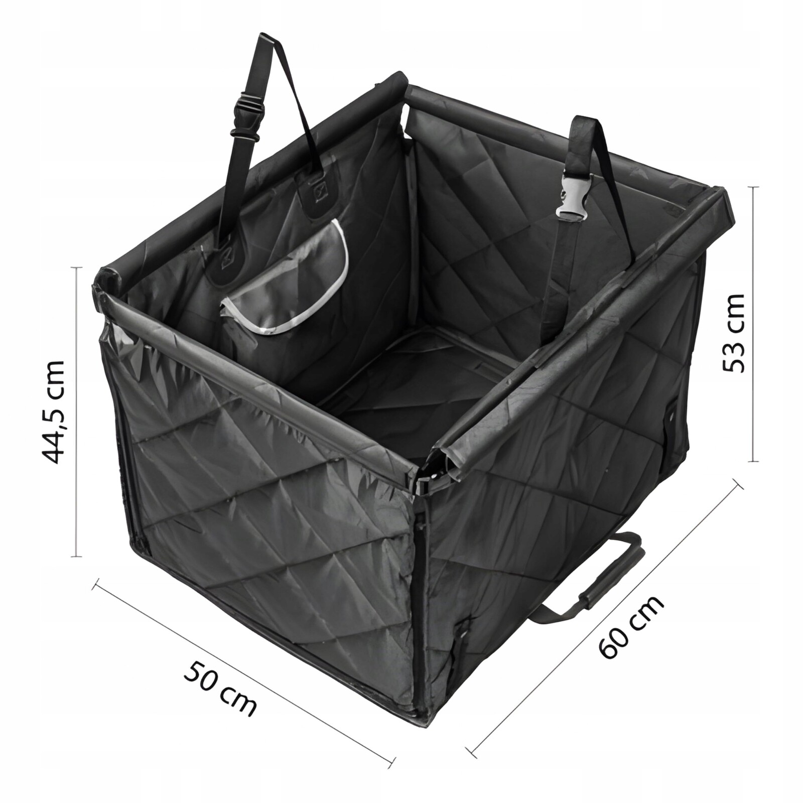 Retoo Autosedačka pro psy Zesílené stěny a pásy 60x50x44 cm