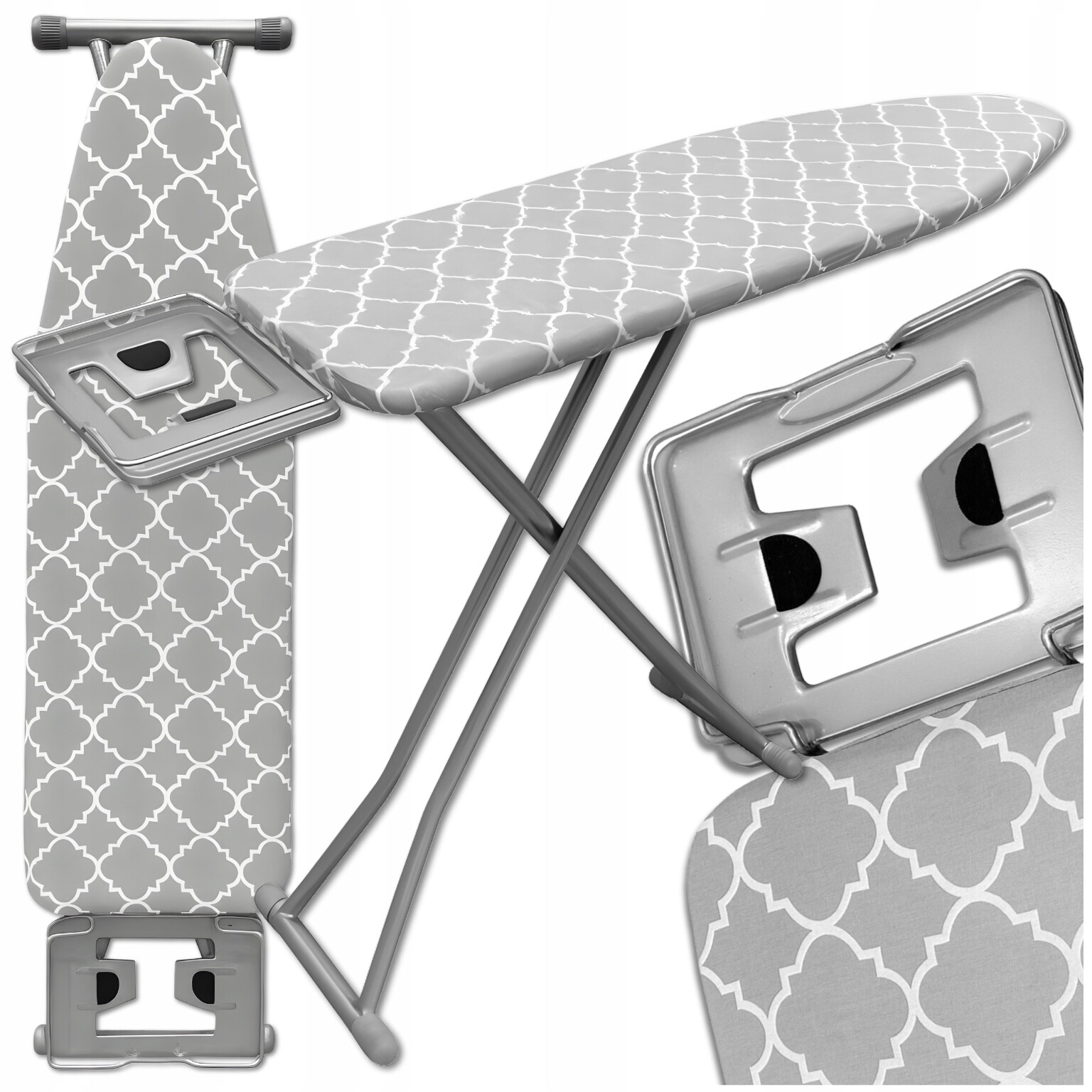 Žehlicí prkno Premium 130 x 34 cm, nastavitelné, 70-87 cm polička na žehličku