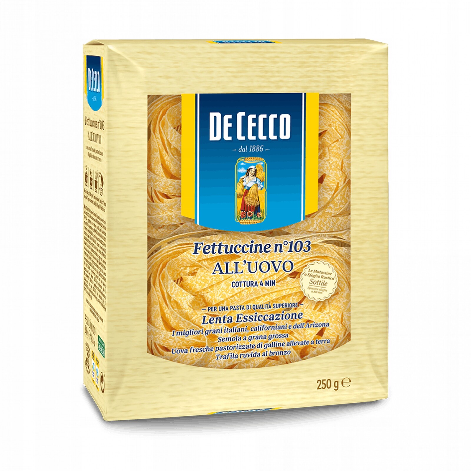 5X Fettucine n.103 all'Uovo 250g balení De Cecco