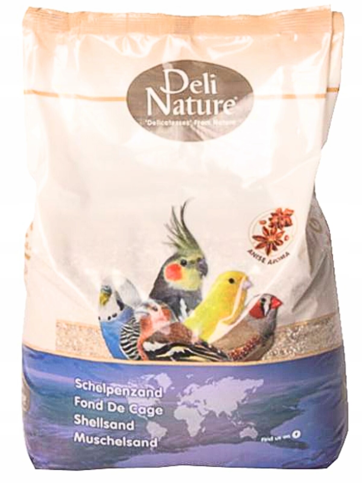 Deli Nature Křemíkový hnědý písek s mušlemi (anýzový) 20 kg