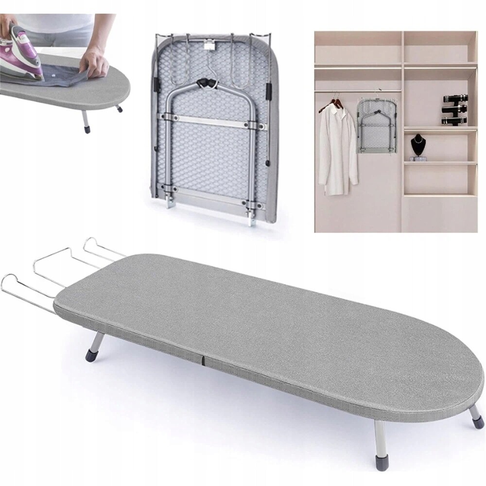 Multifunkční Skládací Žehlicí Prkno S Háčkem Na Zavěšení, Šedé