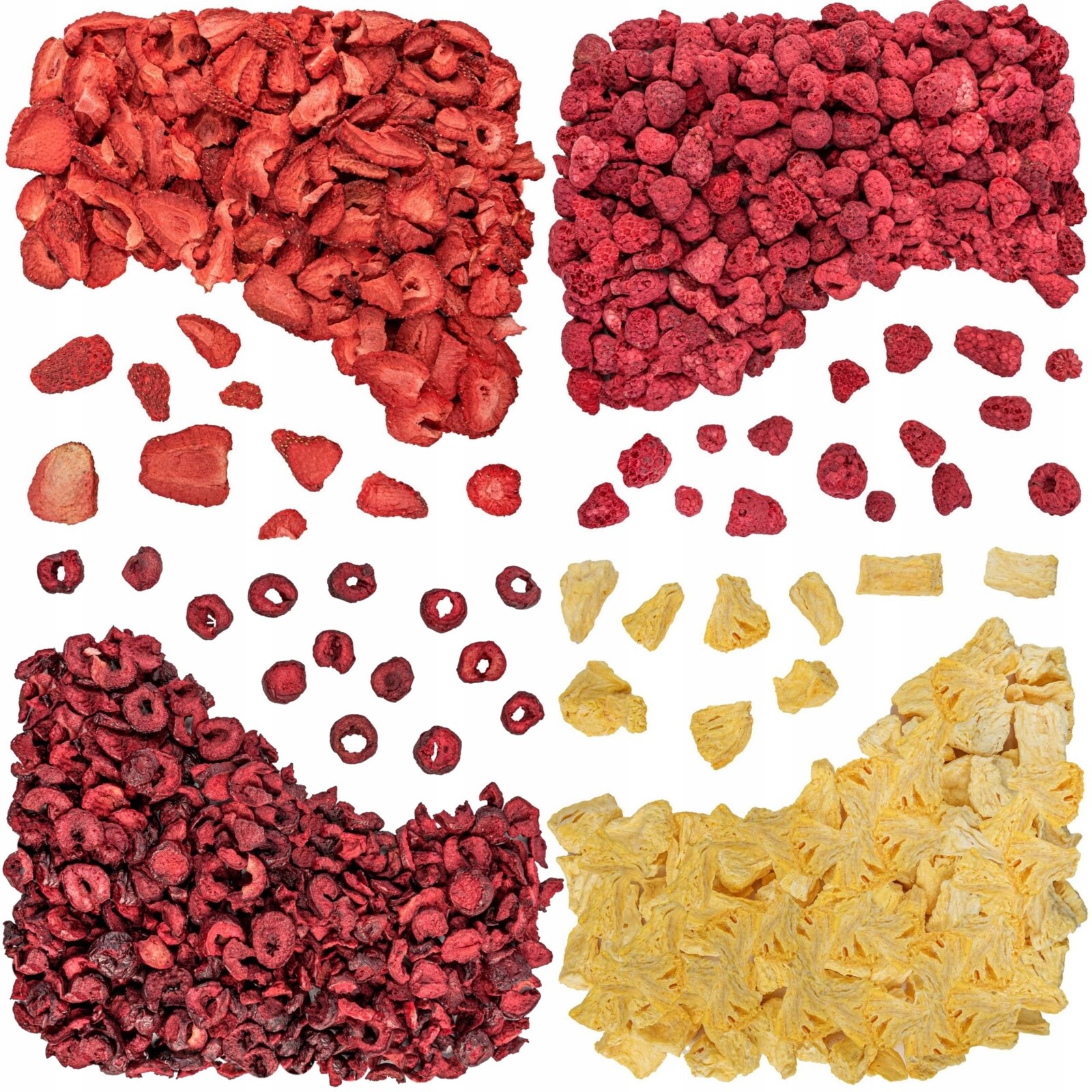 Lyofilizované Ovoce sada 80g 4 druhy jahoda višeň malina ananas lyo