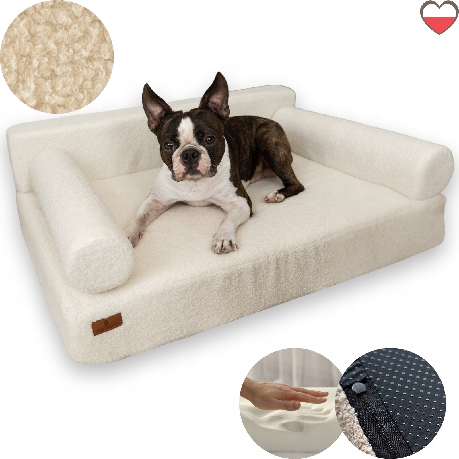 Pelíšek Boucle Ivory M 60x80 Picotto ortopedické