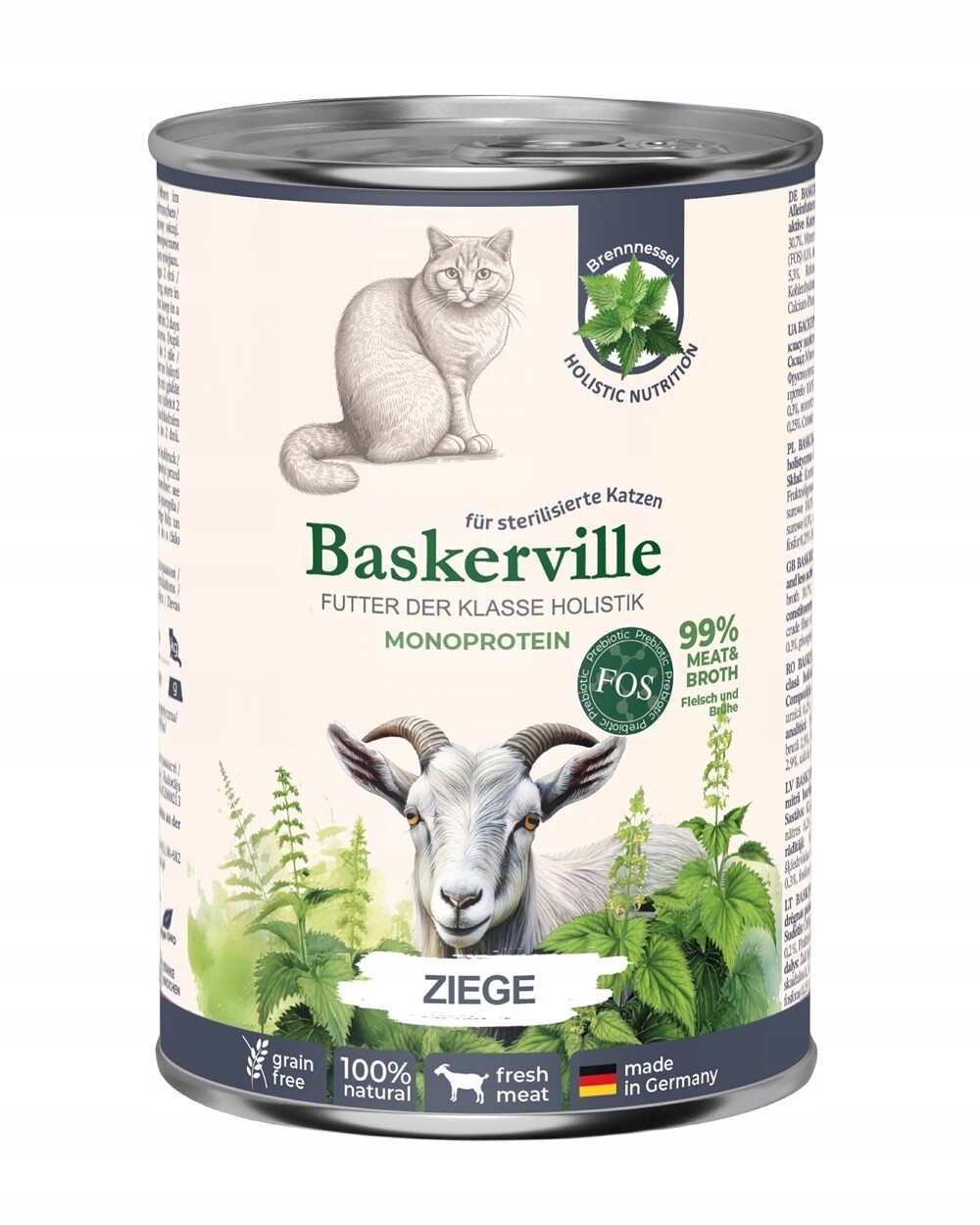 Baskerville Premium mokré krmivo pro kočky Sterilised Kozina 16x400 g