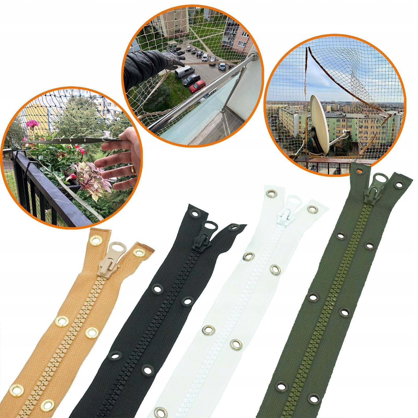 Zámek na zip Siateczka pro venkovní síť 0,5 m, 4 barvy