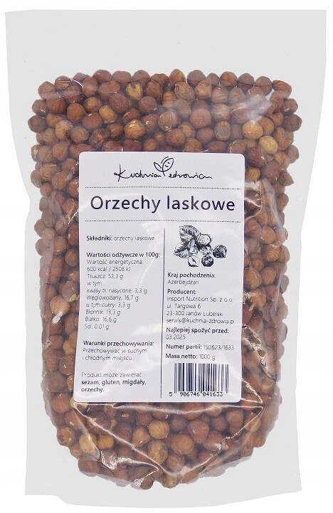 Lískové ořechy Kuchnia Zdrowia celé ořechy 500 g