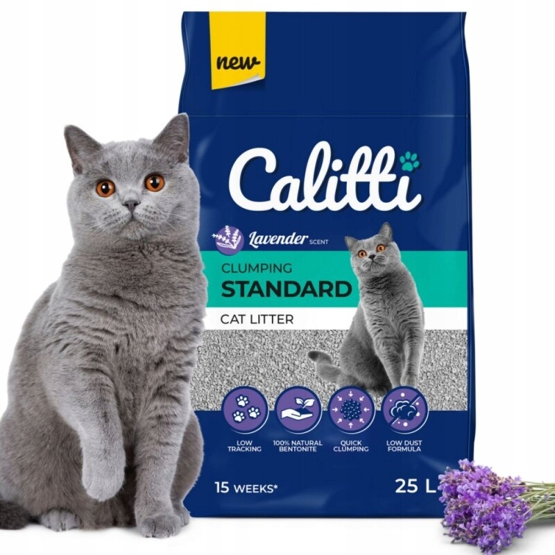 Calitti Bentonitové stelivo hrudkující písek Standard levandule 25 l