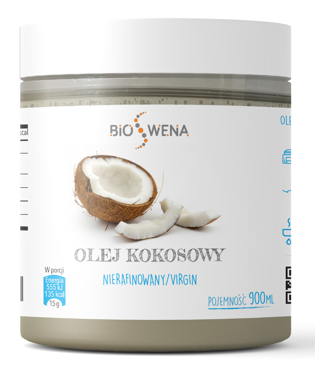 Kokosový olej nerafinovaný Bioswena 900 ml
