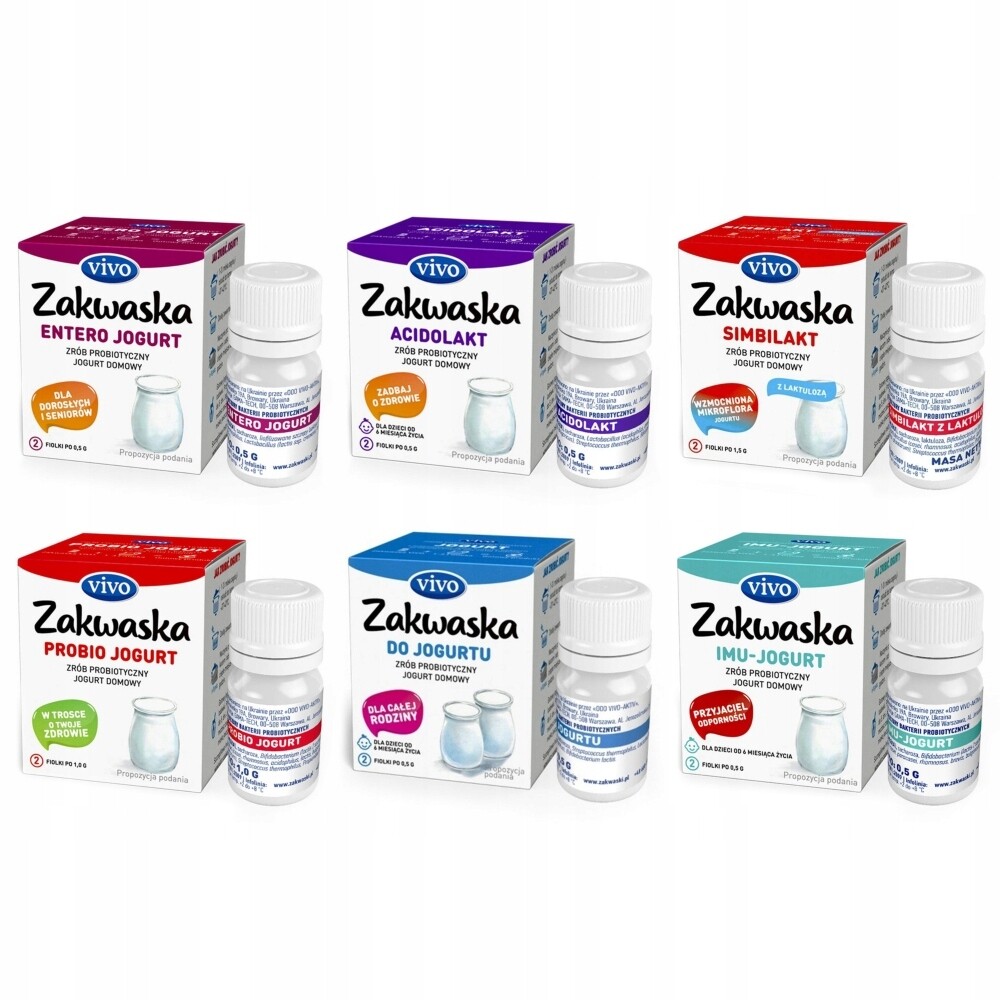 Kvas Vivo bakteriální kultury, kompletní sada 6 kusů MIX