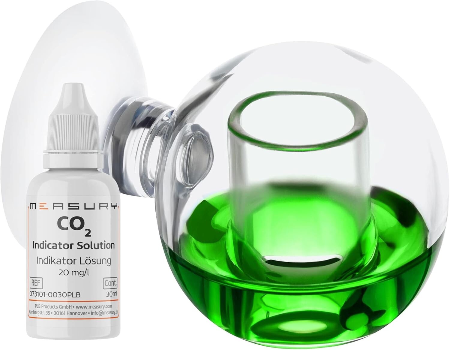 Pevný test CO2 pro akvária „Orb“ s 30 ml testovací kapaliny 20 mg/l