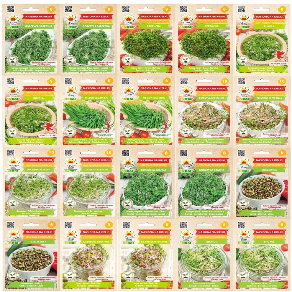 Velká Sada Semínka Na Klíčky 20 Balení