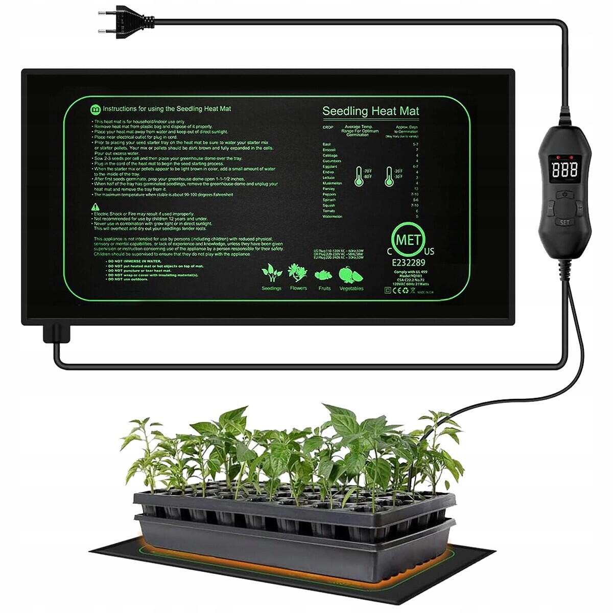 50 W Topný Rohož S Termostatem Pro Terárium A Sazenice Rostlin