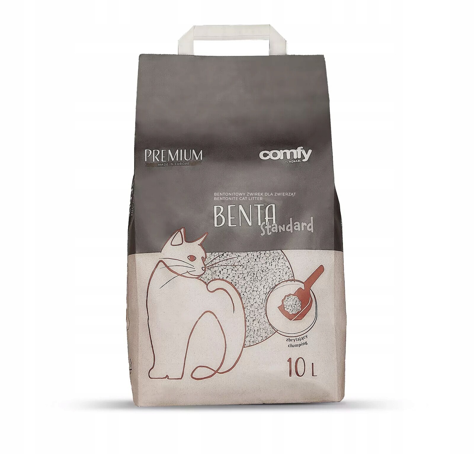 Nový Standard bentonitové Stelivo pro pro kočky do toalety Comfy 10l