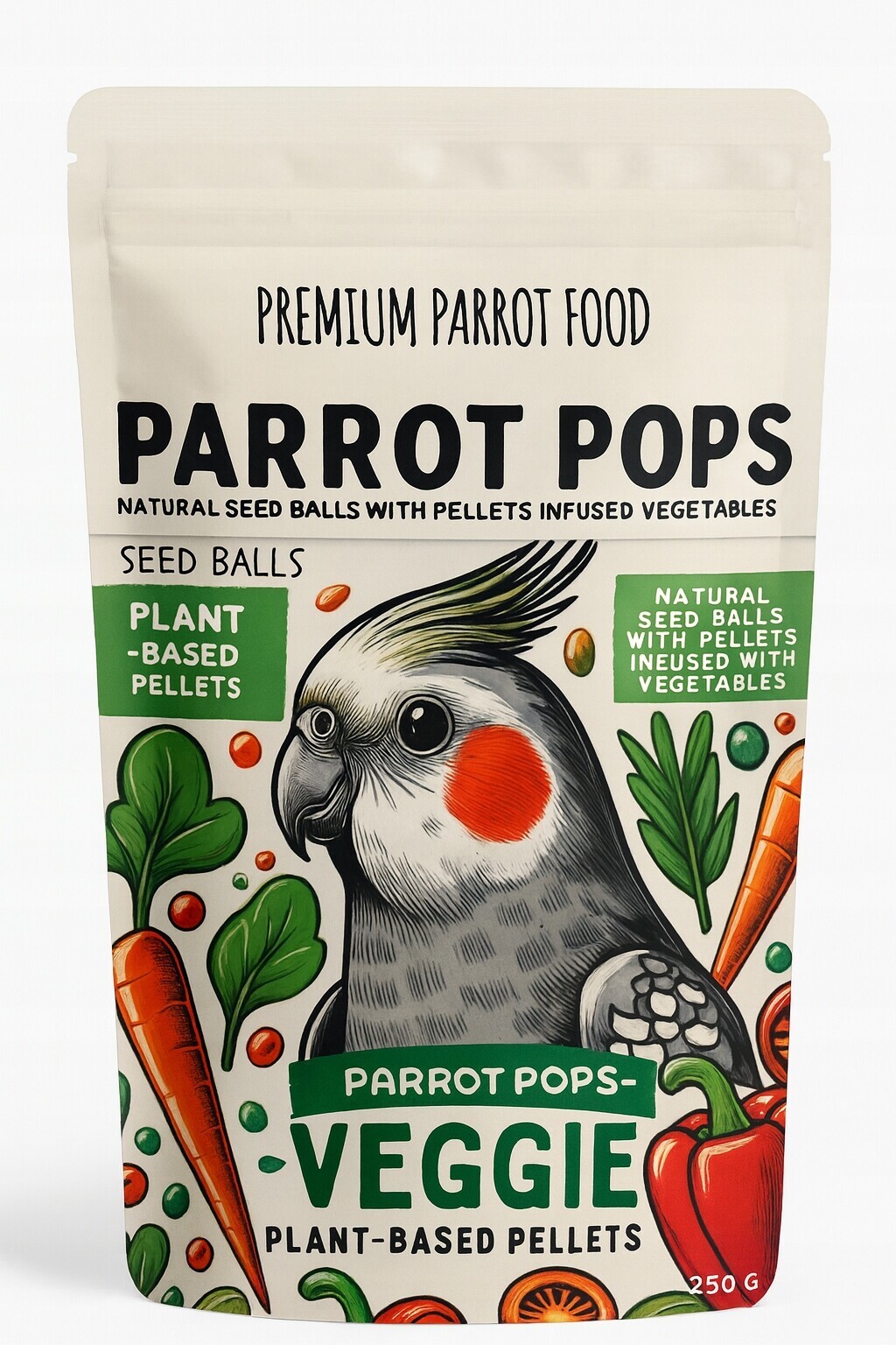 Parrot Pops Veggie Small zrno se zeleninou pro papoušky 250 g