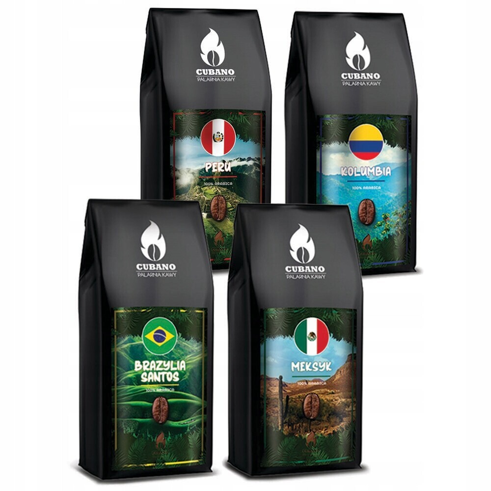 Káva zrnková Pražírna Cubano Arabica degustační sada 4x250 g