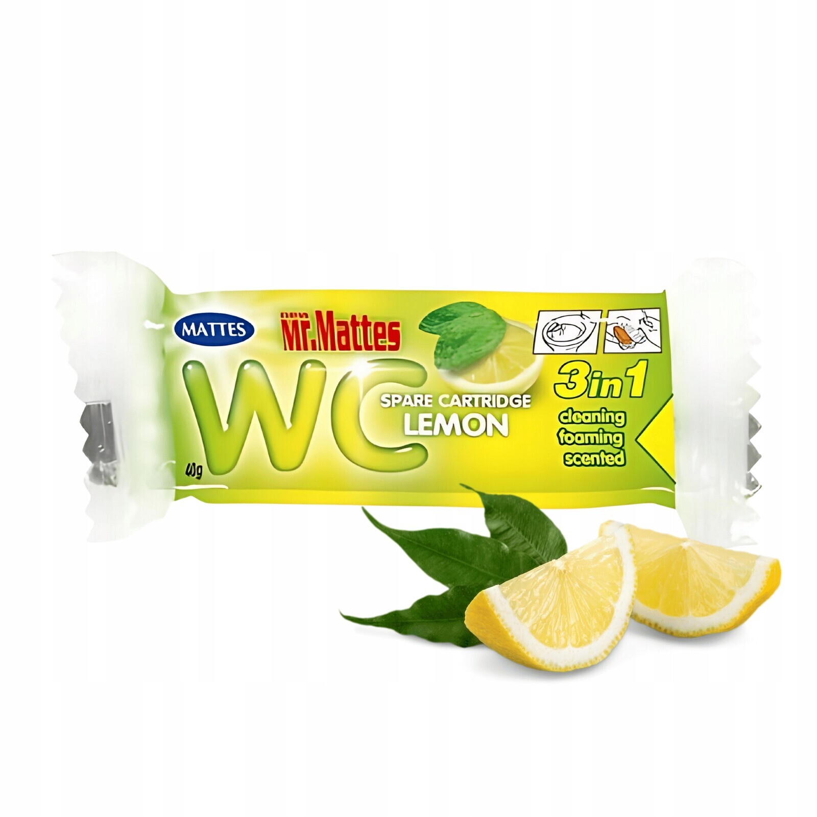 25x Náhradní náplň do Wc toalety Mattes 40G Vůně Citron Citronová 1657 Svěžest
