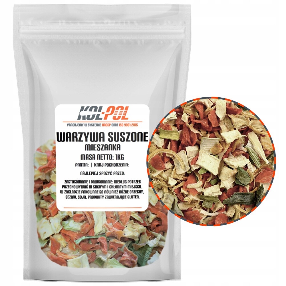 Sušená zelenina 1 kg Přírodní směs zeleniny Kol-pol 1000 g